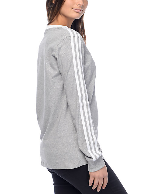 adidas long sleeve grey top