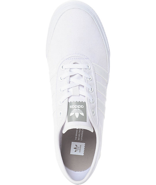 Adidas Adiease Mono White Canvas Shoes Zumiez