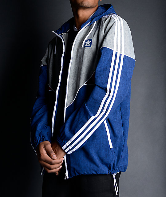 blue adidas windbreaker