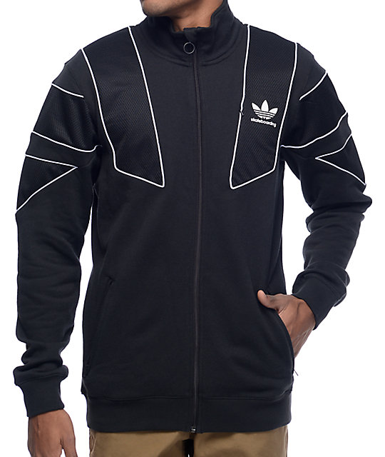 black on black adidas track jacket