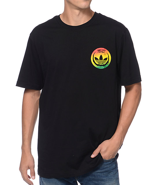 adidas Electric Circle Black & Rasta T-Shirt | Zumiez