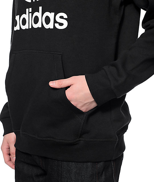 black adidas hoodie trefoil