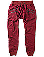 red everywhere zipper jogger