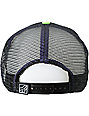 black and purple trucker hat