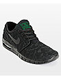 nike sb stefan janoski max black & pine mesh shoes