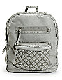 grey quilted backpack