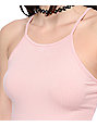 high neck pink top