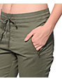 twill joggers zipper