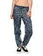 new look acid wash denim jogger