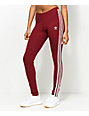 womens burgundy adidas leggings