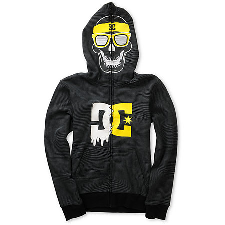 DC Boys Trainer Skull Black Full Zip Face Mask Hoodie at Zumiez : PDP