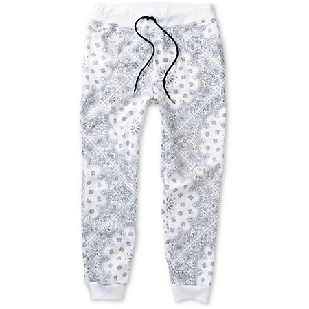 white bandana joggers