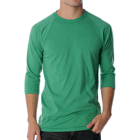kelly green baseball tee