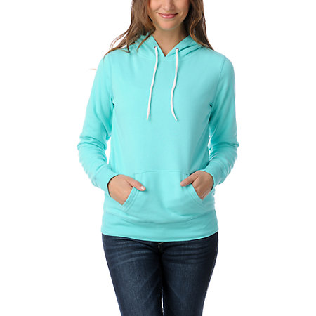 Mint Green Pullover Hoodie Zine-ceramic-teal-pullover