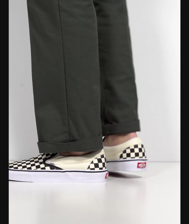 Vans Slip On Black White Checkered Skate Shoes - 