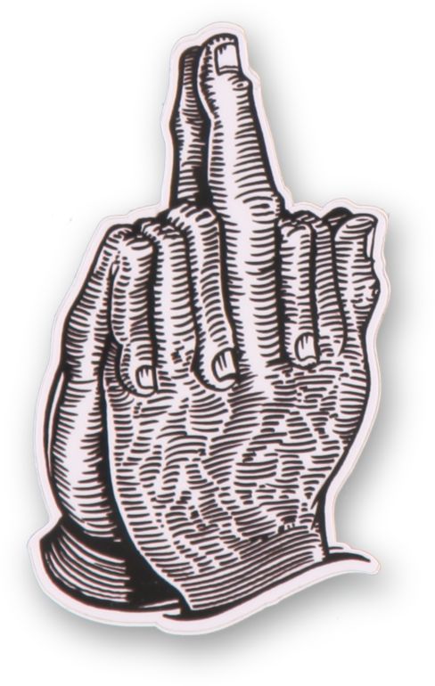 Sausage Praying Finger Sticker - Sausage Skateboards