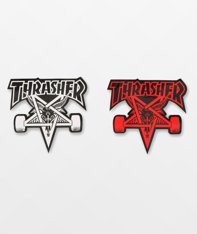 Thrasher Skategoat White & Red Sticker - Thrasher