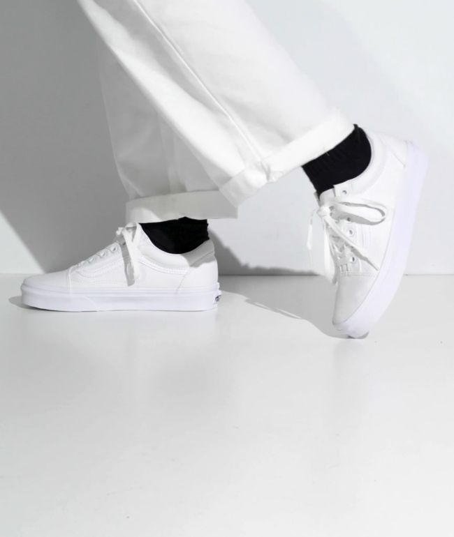 Vans Old Skool Mono White Skate Shoes Zumiez