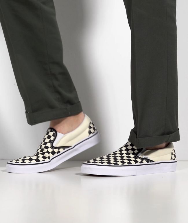 Vans Slip-On Black & White Checkered Skate Shoes | Zumiez