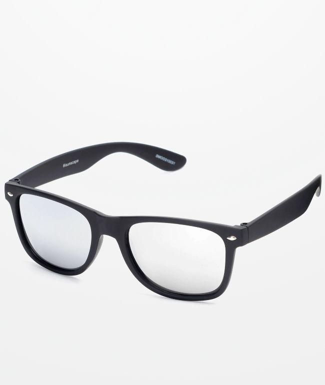 Smooth Operator Black & Silver Mirror Lens Sunglasses - 