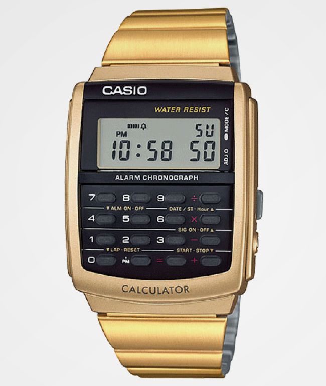 Casio calculator watch black hot sale