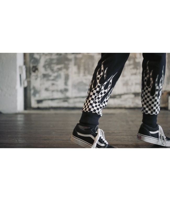 vans checkerboard joggers