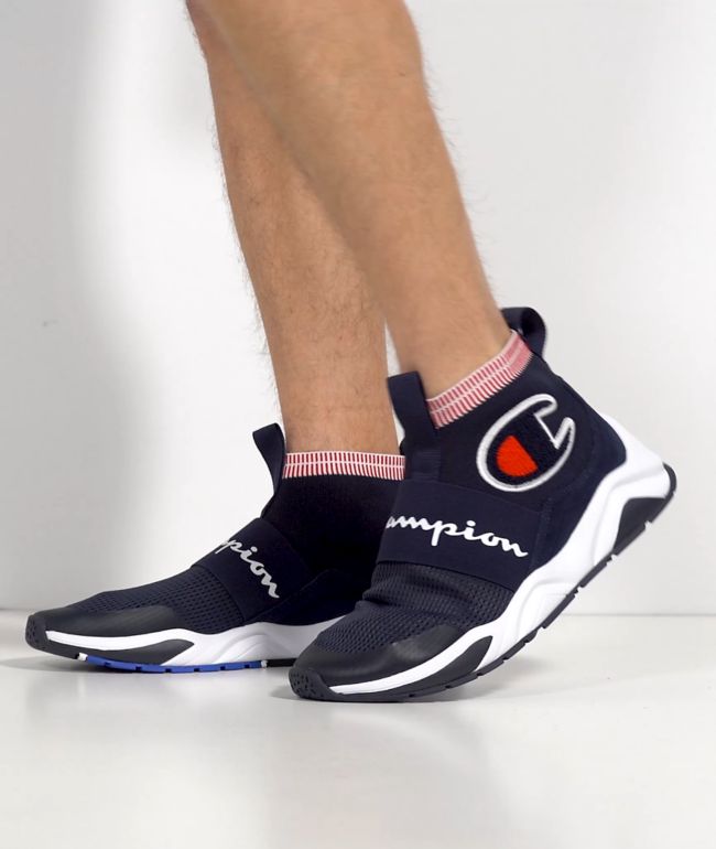 champion men's rally pro navy & white shoes