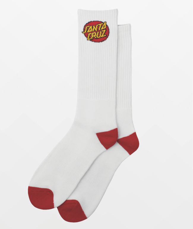 Santa Cruz White 2 Pack Crew Socks - Santa Cruz Skate