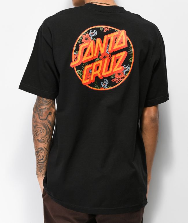 Santa Cruz Vacation Dot Black T-Shirt | Zumiez