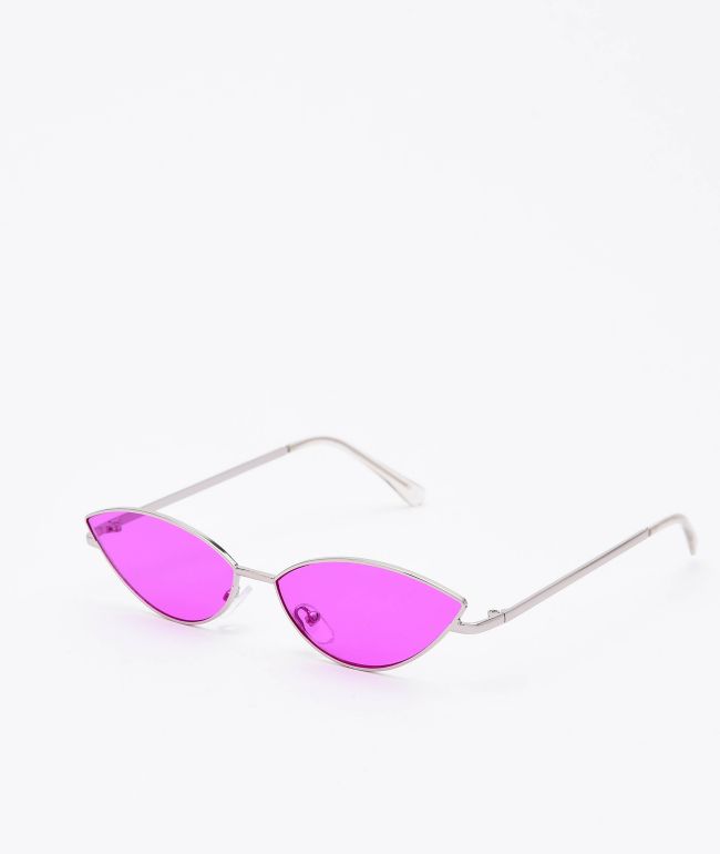 Jenna Dark Pink & Silver Sunglasses - Empyre