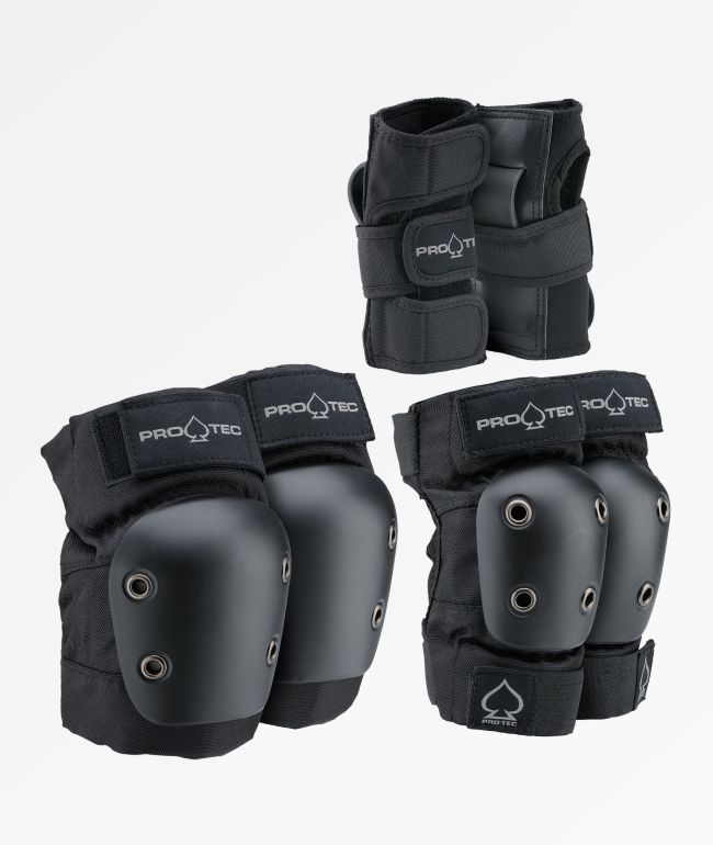 Pro-Tec Youth Street Gear 3 Pack Black Protective Pads - Pro-Tec