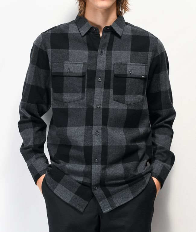 Black and sale grey plaid shirt