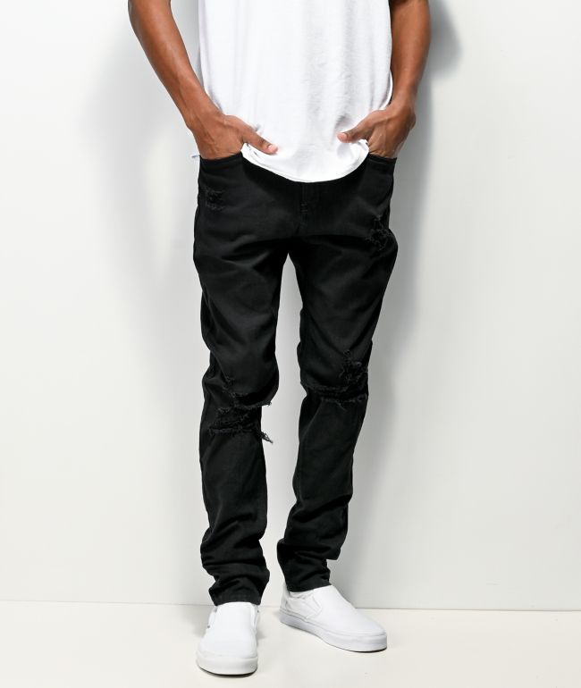 Black slim shop tapered jeans mens