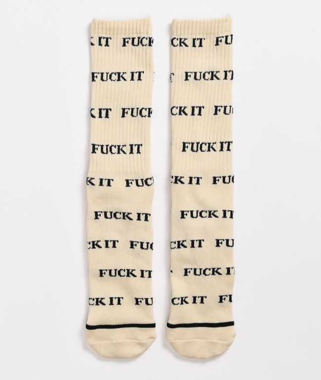 HUF Fuck It Pastel Pink Crew Socks | Zumiez