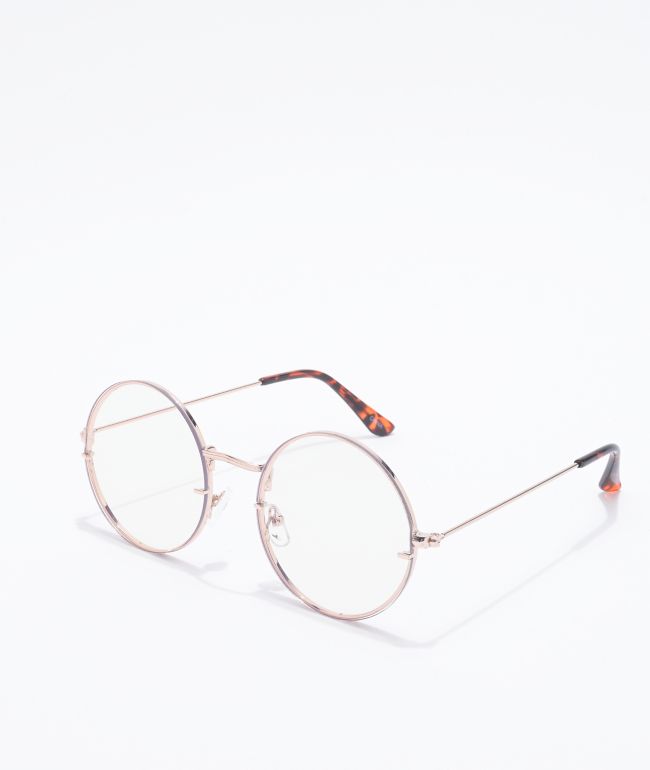 Round frame store blue light glasses