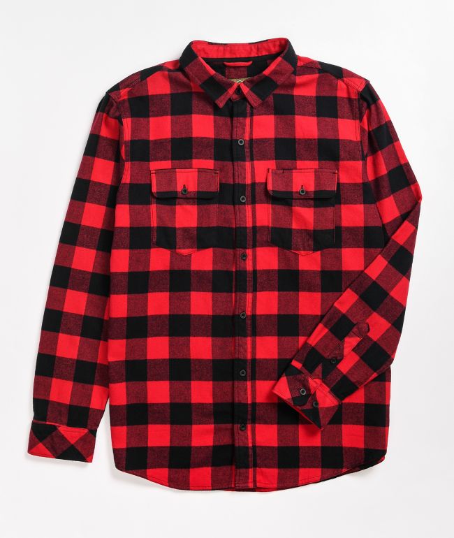 Empyre Akrin Red Plaid Flannel Shirt