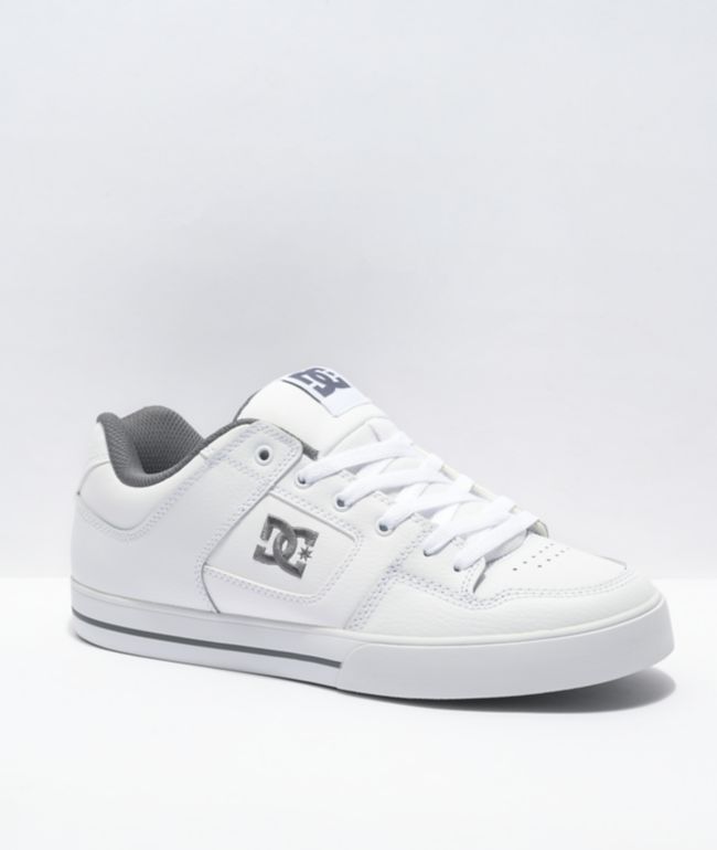 DC Pure White & Battleship Skate Shoes - DC