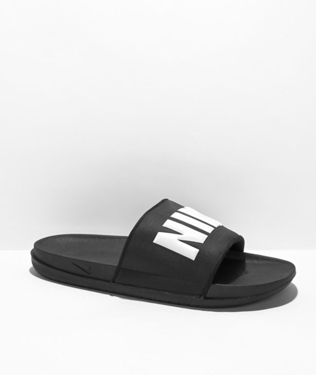 Nike Logo x Louis Vuitton Black Background Summer Slide Sandals - Binteez