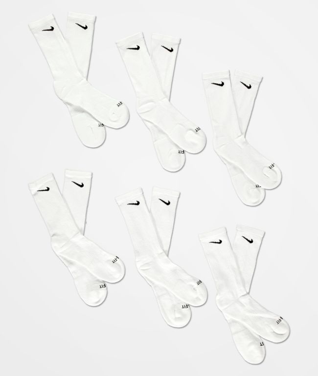 Nike Everyday Plus 6 Pack White Crew Socks - Nike
