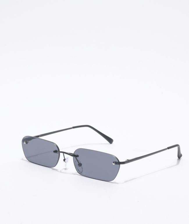 Black Mini Rectangle Sunglasses - Eyeking