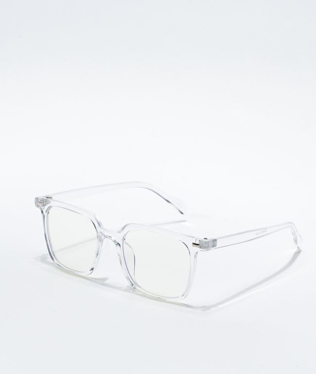 Temptation - Clear Frame Sunglasses with Black Lens & Clear Arms