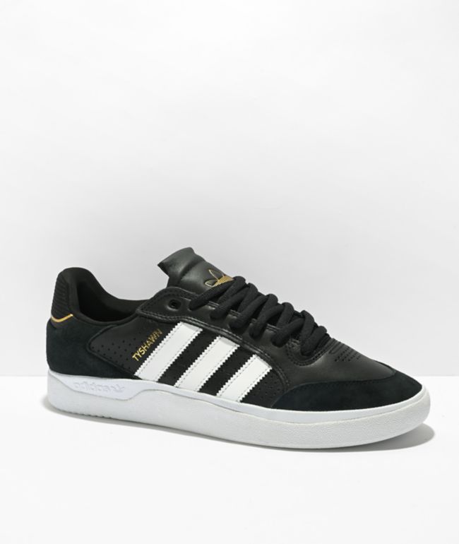 adidas Tyshawn Black White Gum Skate Shoes Zumiez