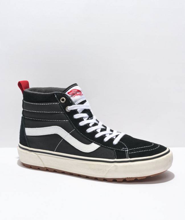 Vans high tops store white with black stripe