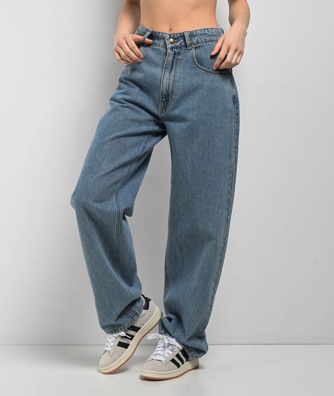 Women High Waisted Jeans Retro Straight Leg Loose Jeans Pants Y2K Trousers  E-Girl 80s Jeans Streetwear (Blue-Washed Wide Leg Jeans, X-Small) at  Women's  Jeans store