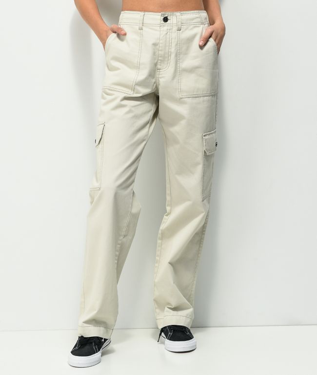 Canvas Cargo Pants - Cream - Ladies