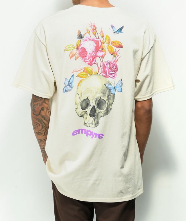 Empyre Skull Floral Tan T-Shirt | Zumiez