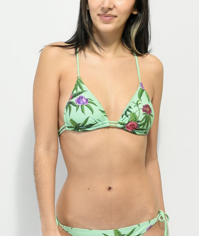 Yellow and best sale leaves print bikini