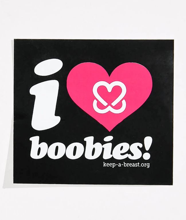 Keep A Breast Foundation I Heart Boobies Black Sticker - Keep A Breast Foundation