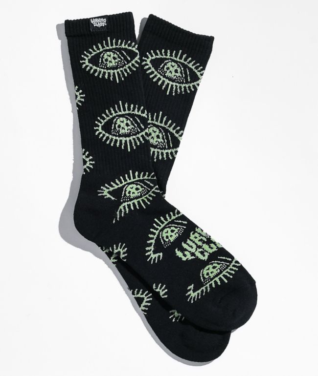 Lurking Class by Sketchy Tank Eye Glow In The Dark Crew Socks - Lurking Class by Sketchy Tank