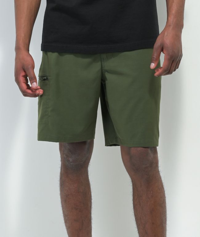 Dravus Bay Dark Green Hybrid Shorts - Dravus